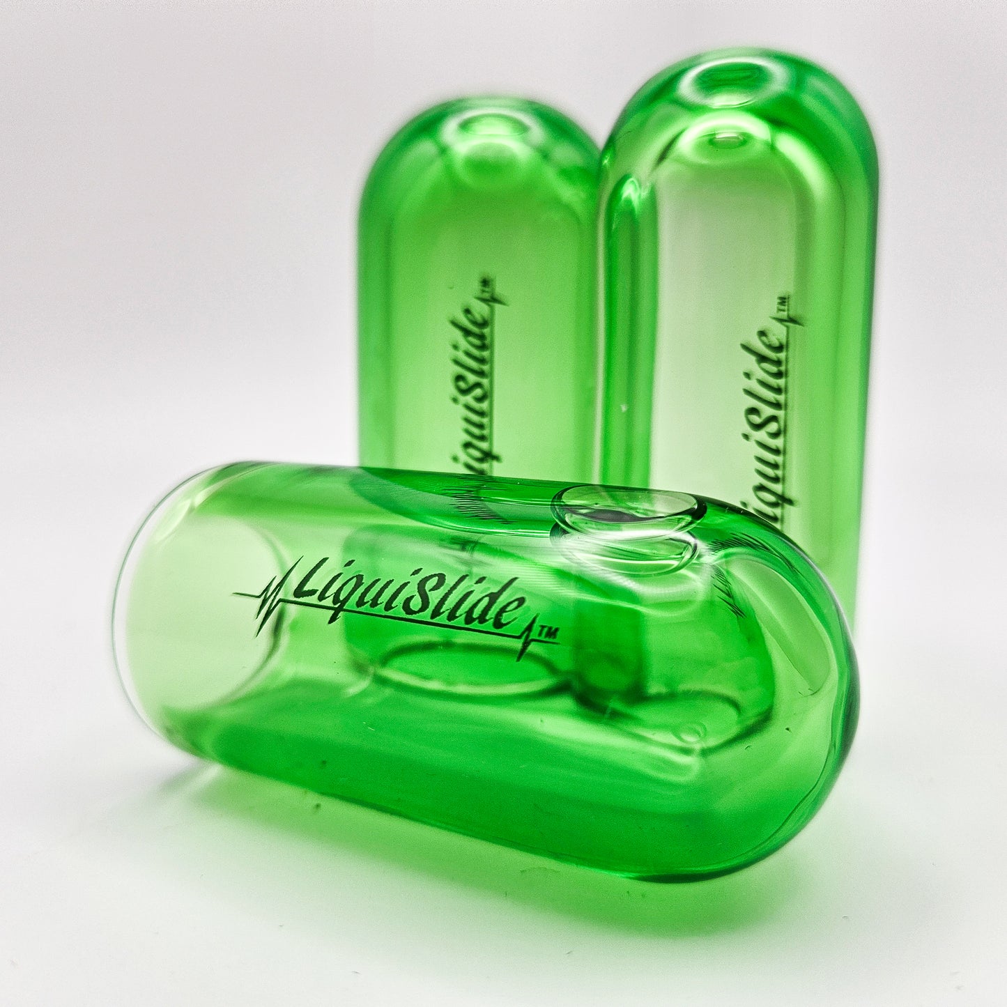 The LiquiSlide - Knuckle Sized Glass Guitar Slide - Light Green - Liquislide