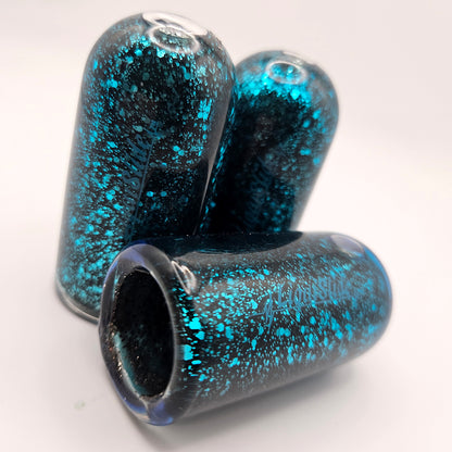 Limited Edition - Knuckle Sized Glass Guitar Slide -  Blue Tourmaline