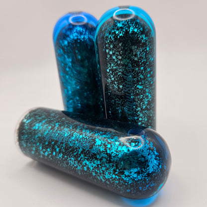 Limited Edition - Pinky Sized Glass Guitar Slide - Blue Tourmaline