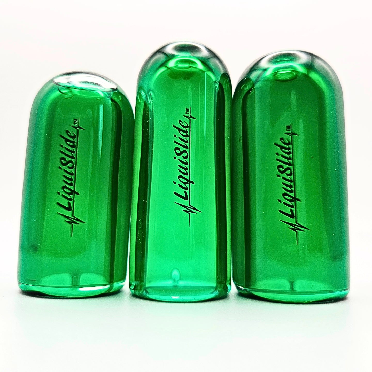 The LiquiSlide - Knuckle Sized Glass Guitar Slide - Go Green - Liquislide